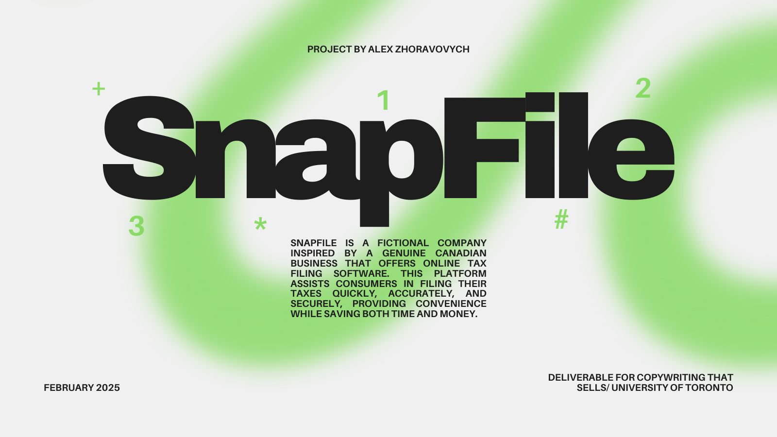 SnapFile copywriting presentation cover