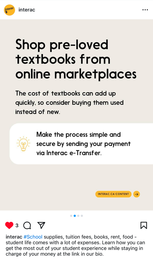 Interac tips for shopping for pre-loved textbooks