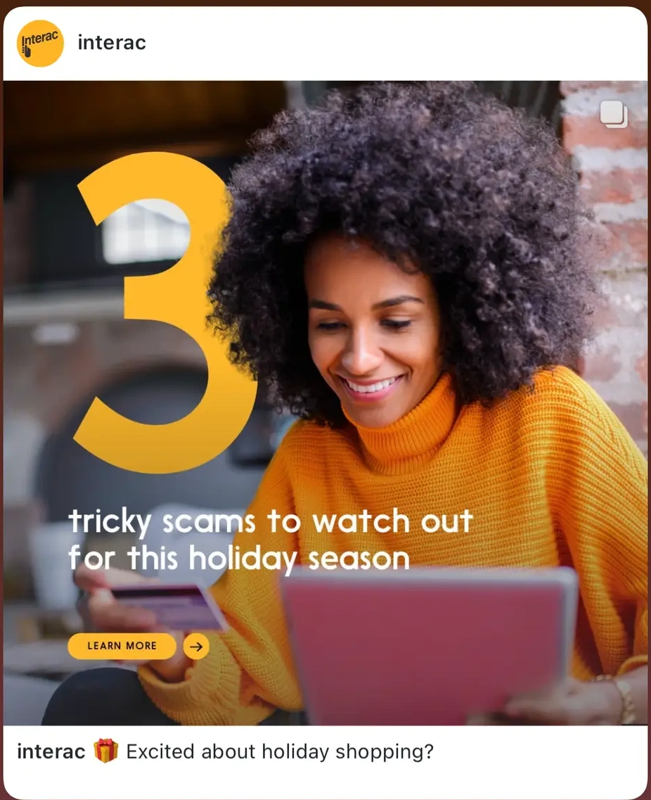 Interac 2024 year-in-review social post