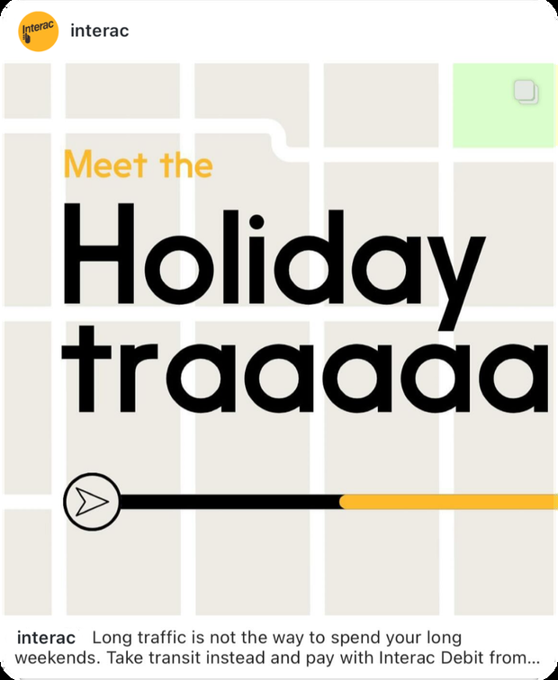 Interac holiday traffic campaign introduction