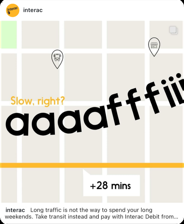Interac smart notification feature visual