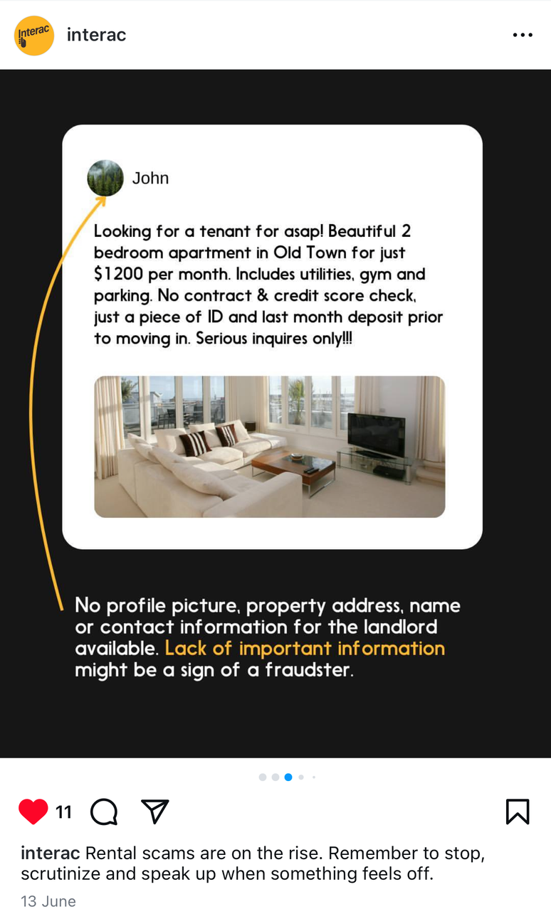 Interac rental scam reverse-image-search tip