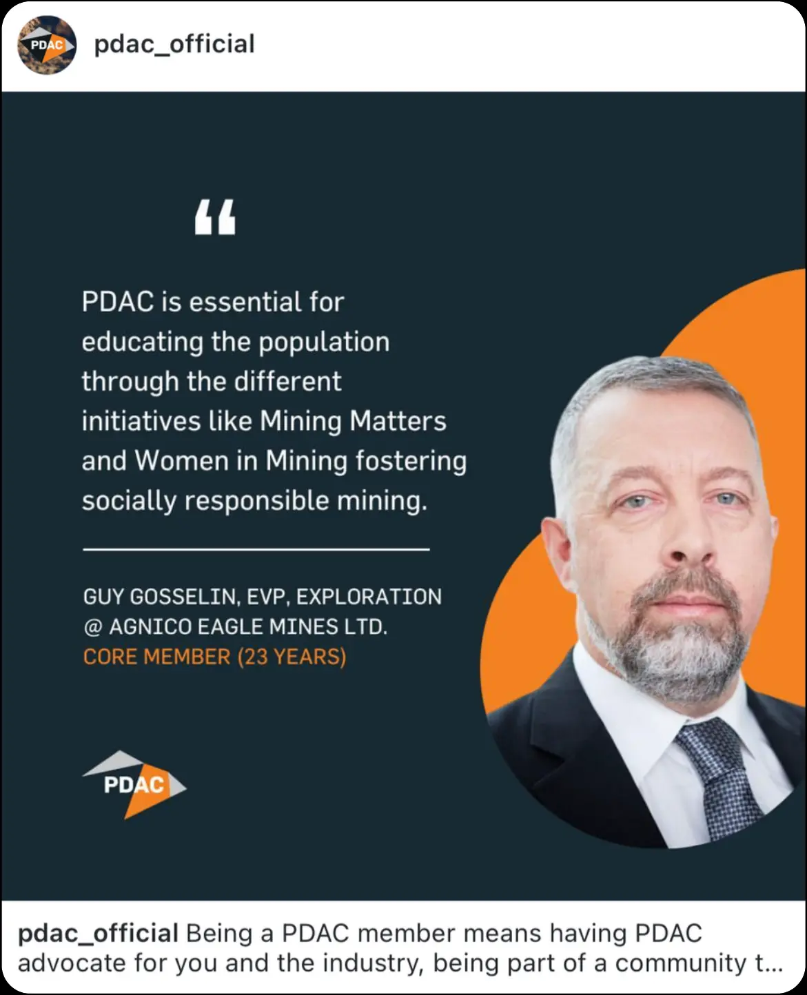 PDAC member testimonial quote post