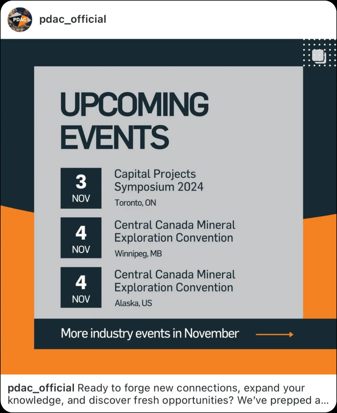PDAC upcoming industry events roundup, part two