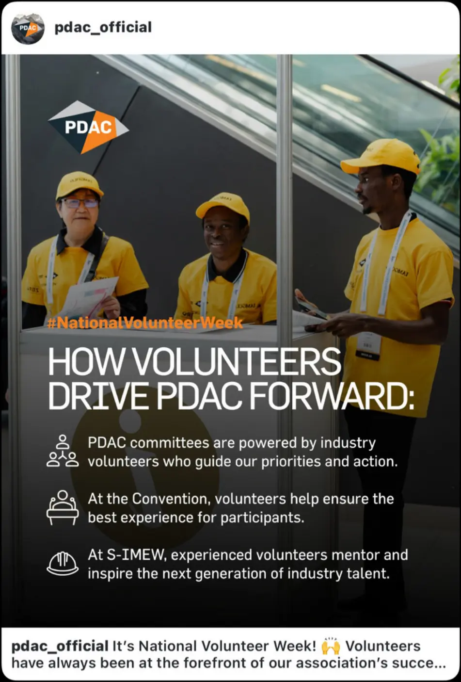 PDAC National Volunteer Week post
