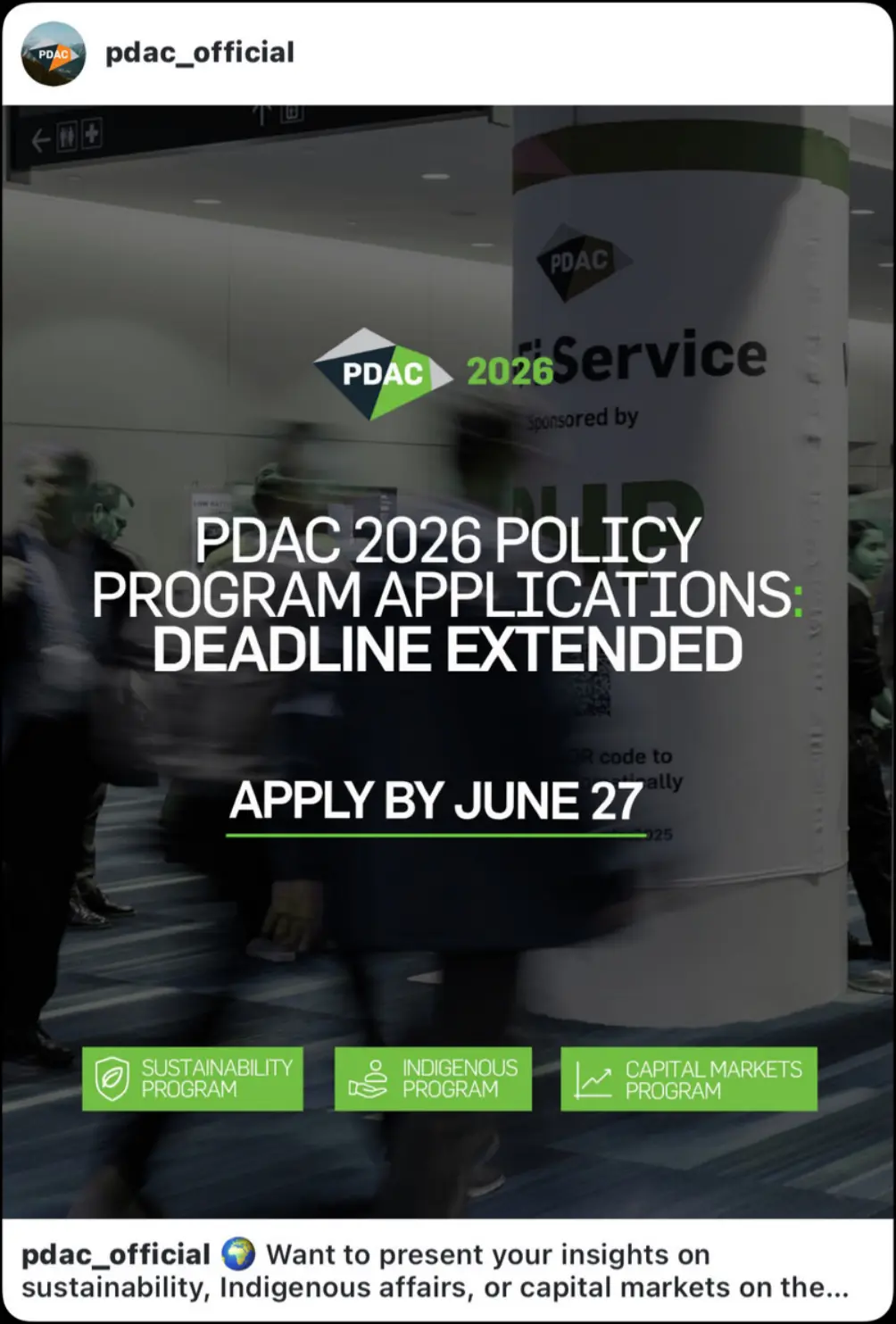 PDAC 2026 policy program application deadline post